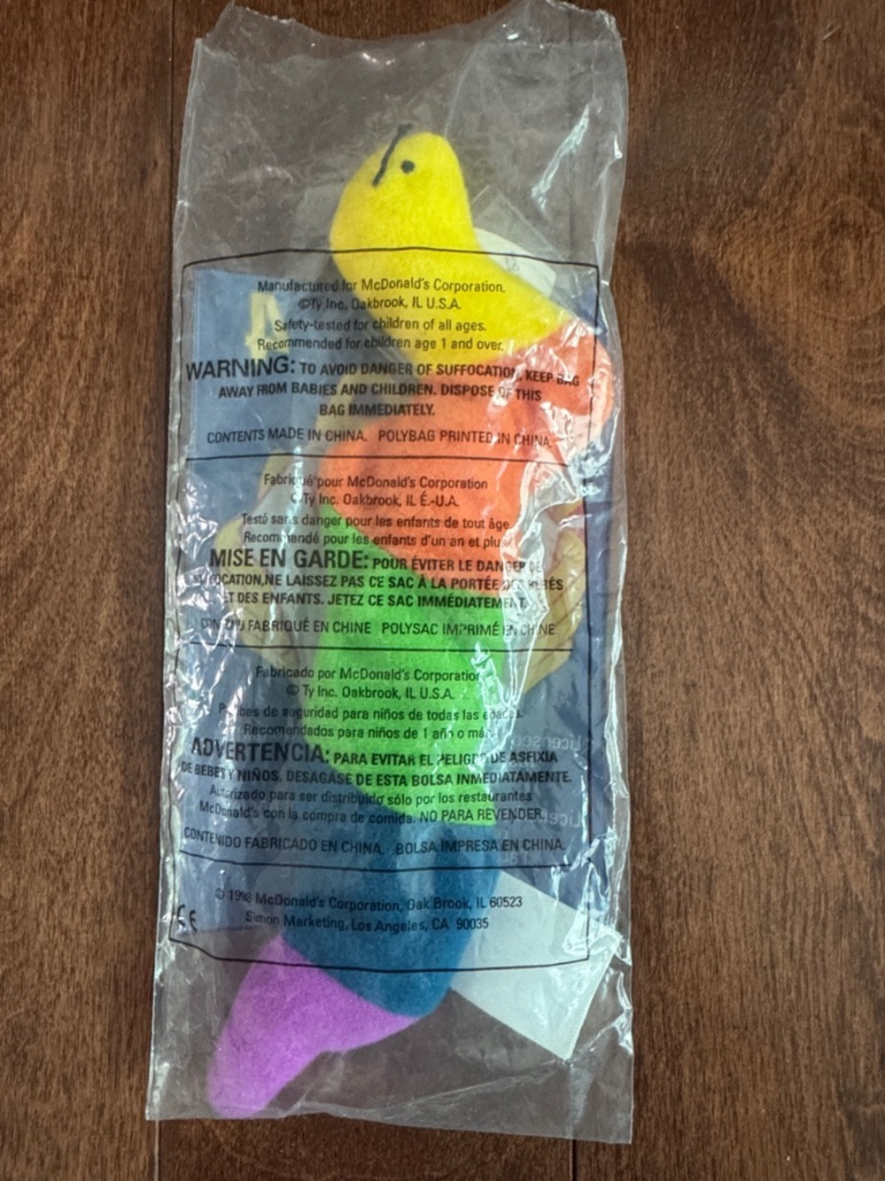 "Ty Teenie Beanie Baby" in original packaging. "Inch" the Inchworm. Rare